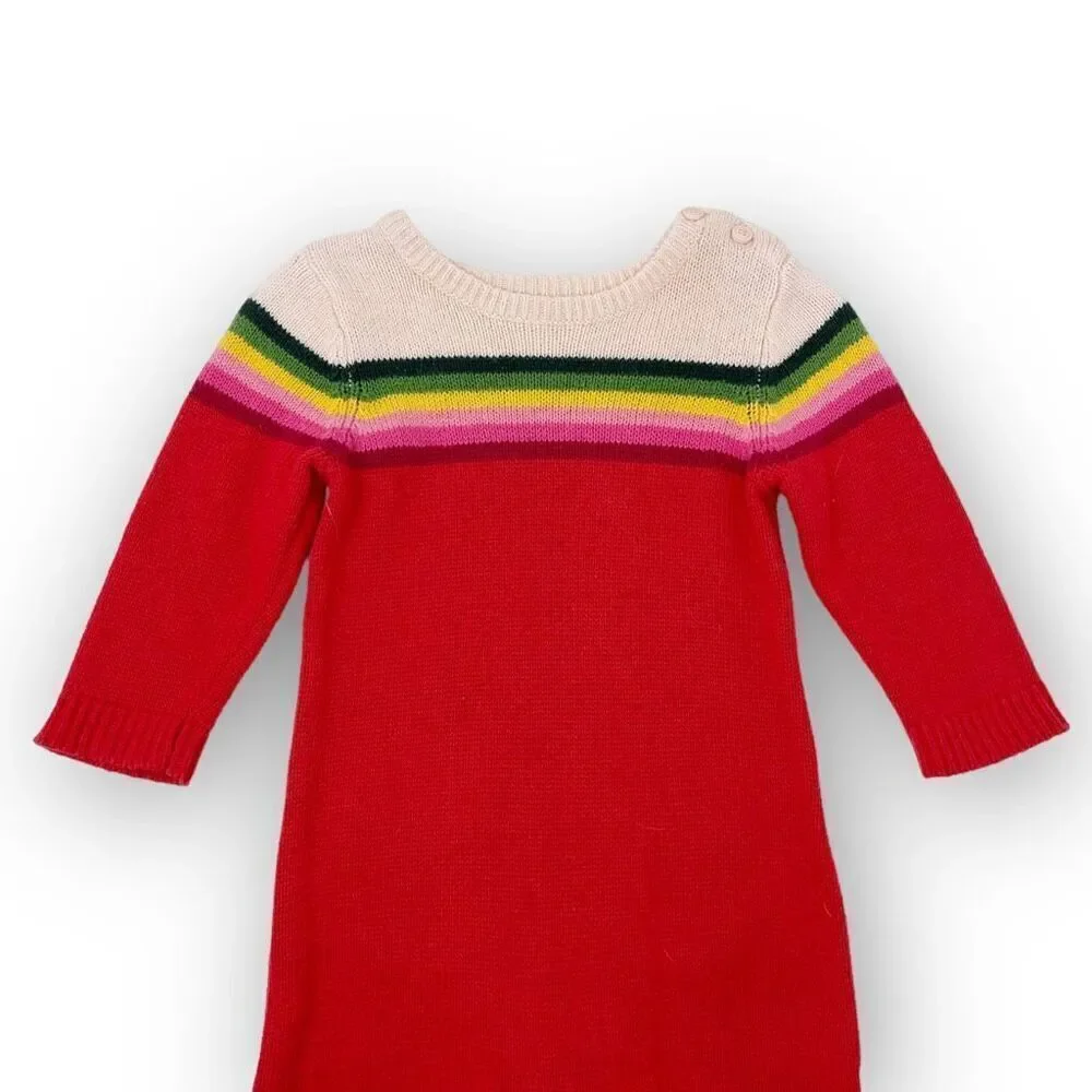 Gymboree Knit Red Rainbow Romper One Piece Baby Size 3-6 Months